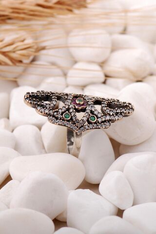 Tasarım Elişi Gümüş Yüzük 123