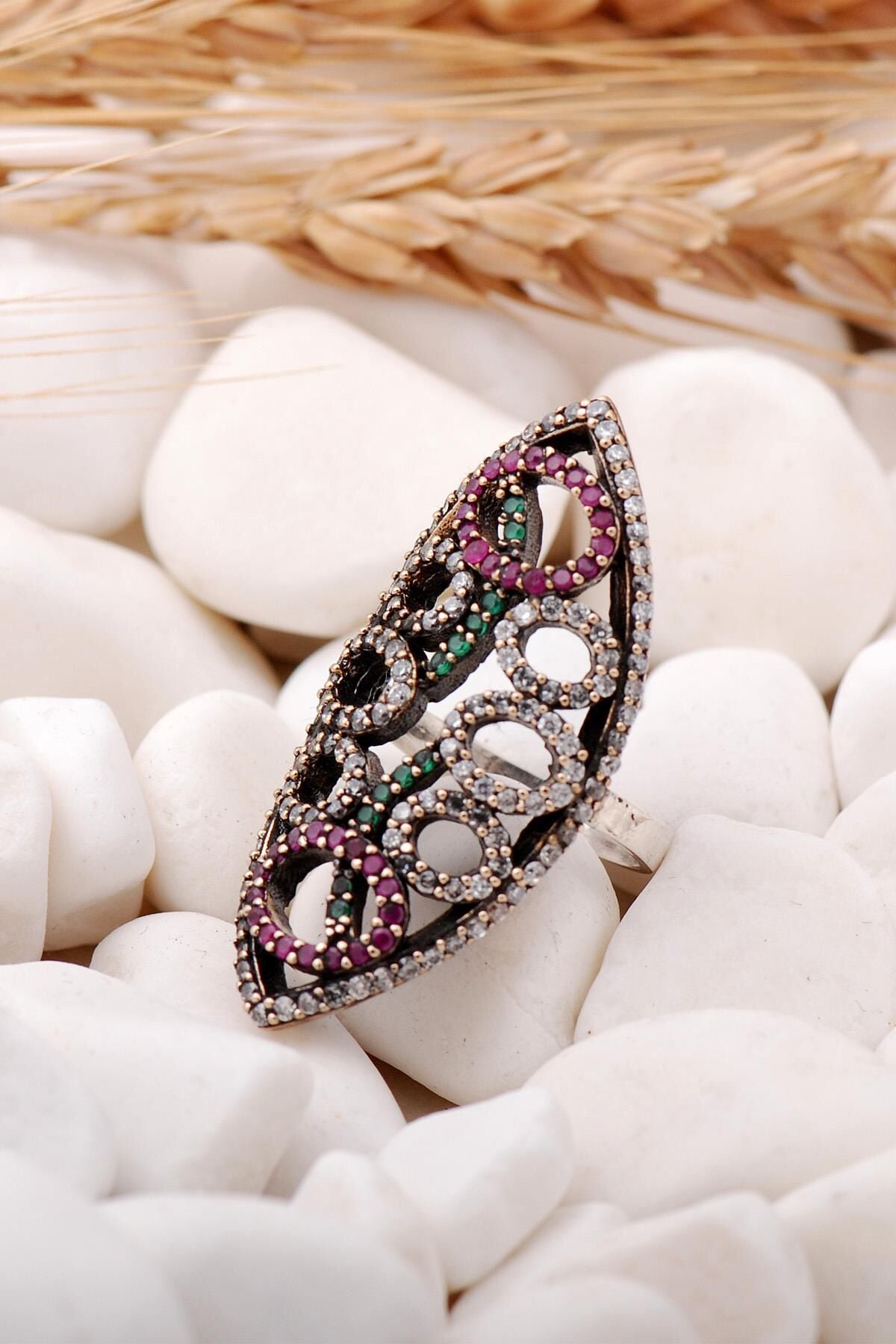 Tasarım Elişi Gümüş Yüzük 124