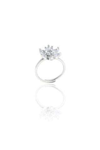 Lotus Çiçeği Tasarım Gümüş Yüzük 3066