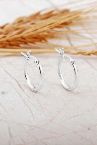 15 Mm İnce Gümüş Halka Küpe 7310