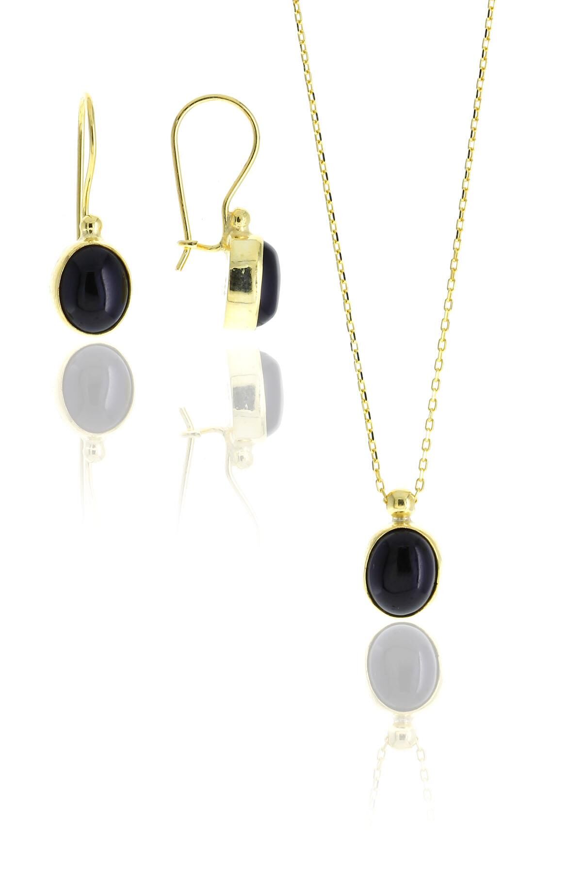 Onix Altın Yaldızlı Gümüş Tasarım Set 2110