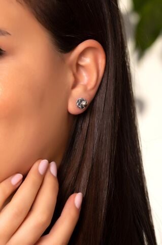 Kazaziye El Sarması Mini Gümüş Küpe 492