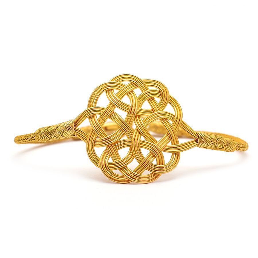 Aşk Düğümü Kazaziye Altın Yaldızlı Gümüş Bileklik 150