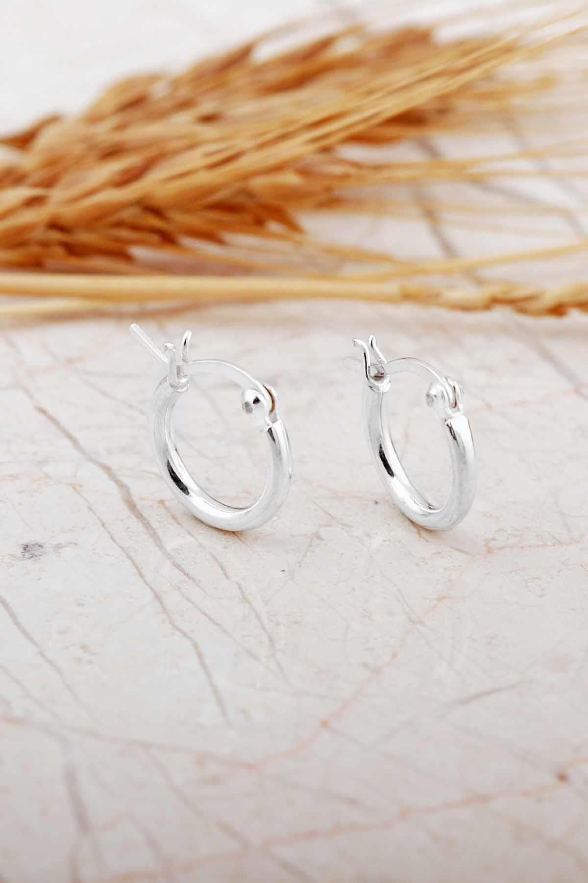 10 Mm İnce Gümüş Halka Küpe 7312