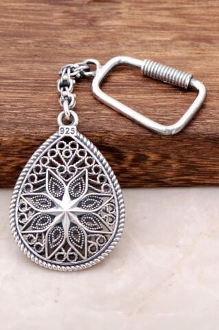 Telkari İşlemeli Gümüş Anahtarlık 135