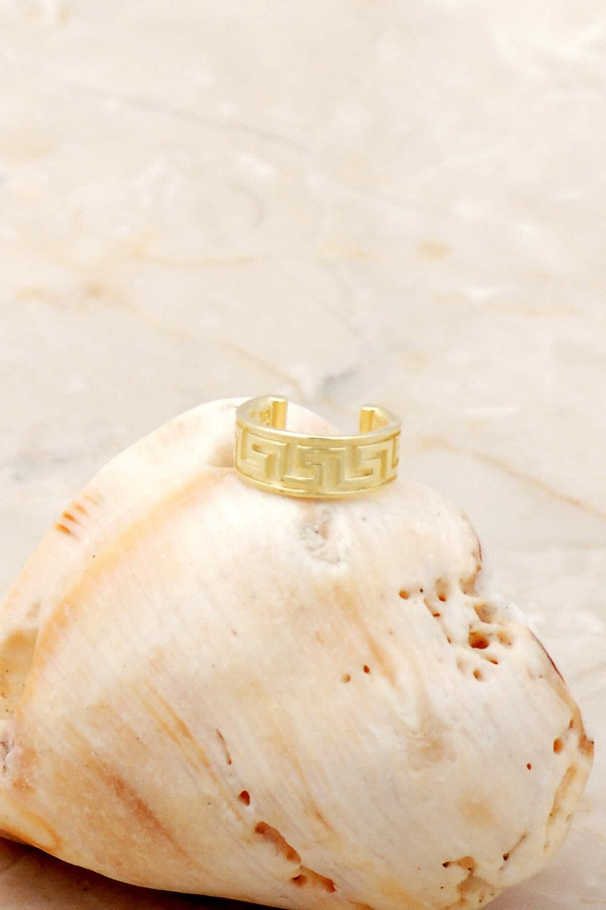 Altın Yaldızlı Gümüş Kıkırdak Küpe 5368