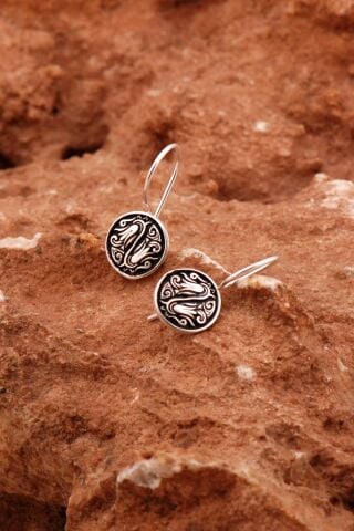 Laleli Mini Gümüş Küpe 6905