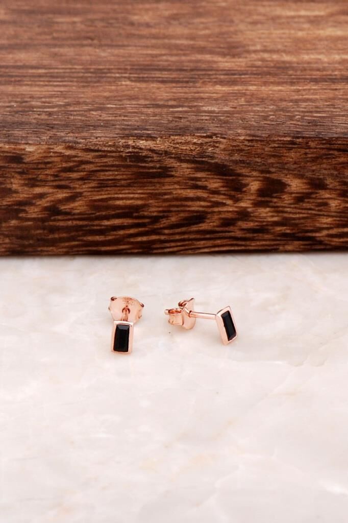 Baget Tasarım Rose Mini Gümüş Küpe 4584