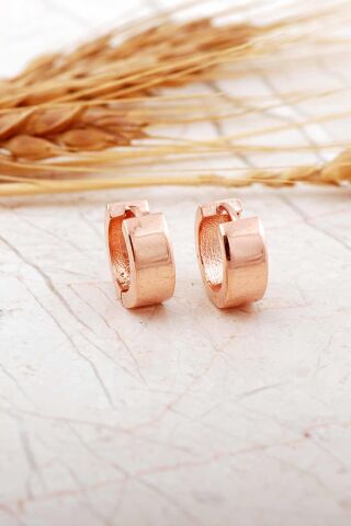 9 Mm Rose Gümüş Halka Küpe 7322