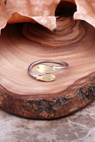 Balık Tasarım Gümüş Yüzük 2919