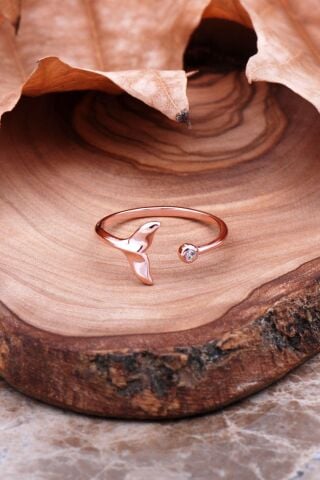 Rose Gümüş Balık Tasarım Yüzük 2920