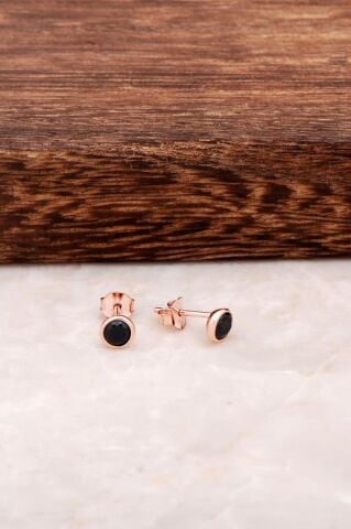 Rose Tasarım Mini Gümüş Küpe 4590