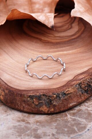 Dalga Tasarım Gümüş Yüzük 2924