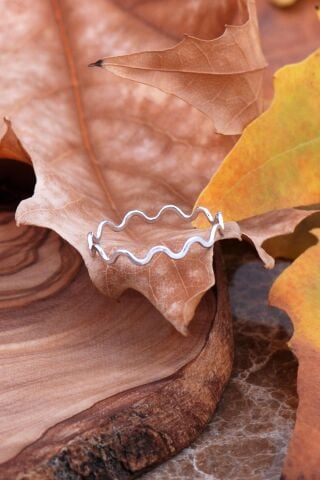 Dalga Tasarım Gümüş Yüzük 2924