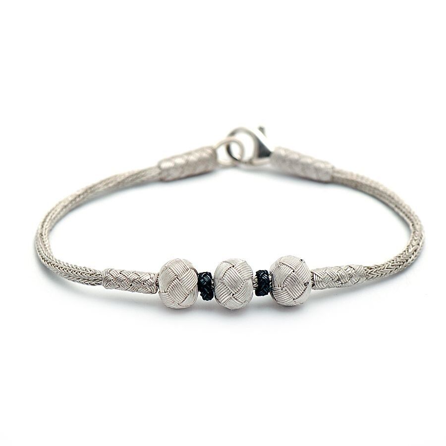 Kazaziye El Sarması Gümüş Bileklik 166