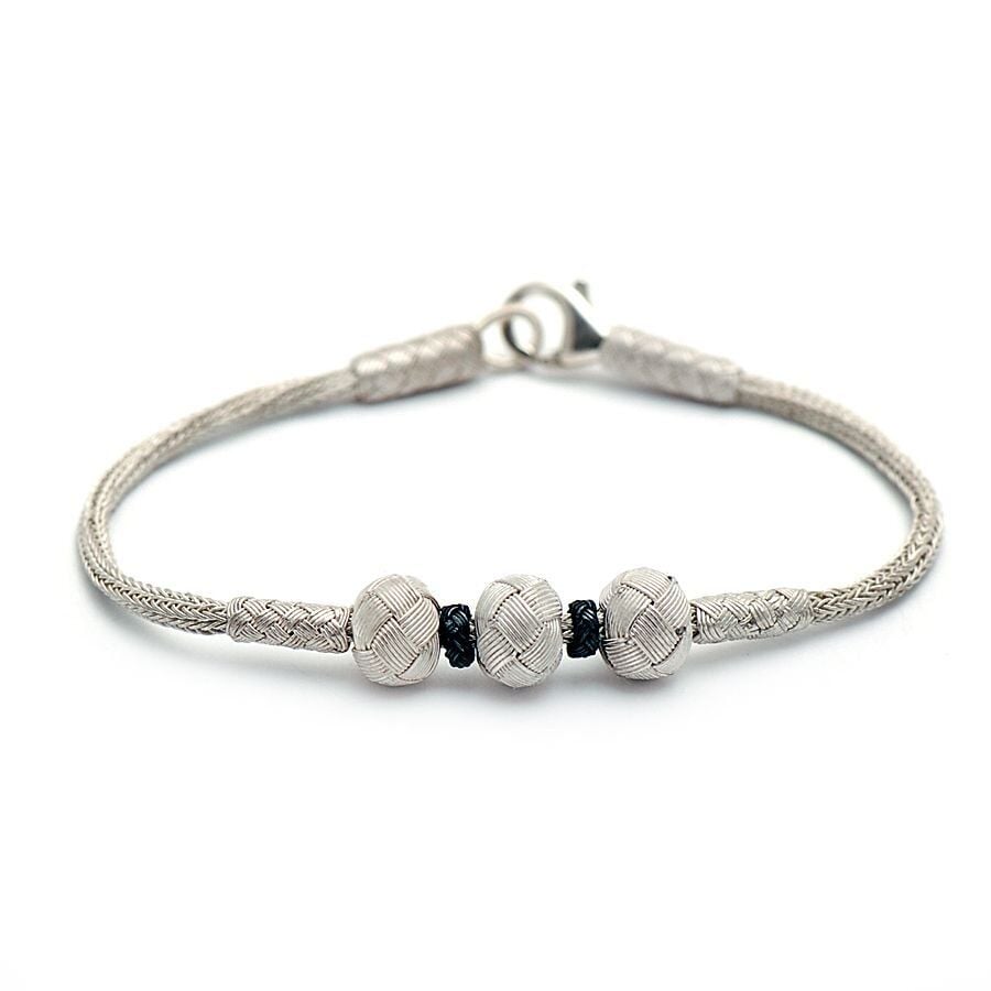 Kazaziye El Sarması Gümüş Bileklik 166