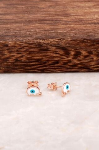 Fil Tasarım Mineli Gümüş Küpe 4593