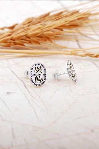 Özgürlüğün Ruhu Sembolü Yeşil Mineli Elişi Gümüş Küpe 7330