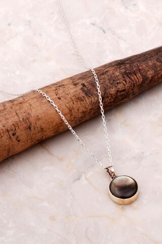 Sedef Elişi Trend Gümüş Kolye 6931