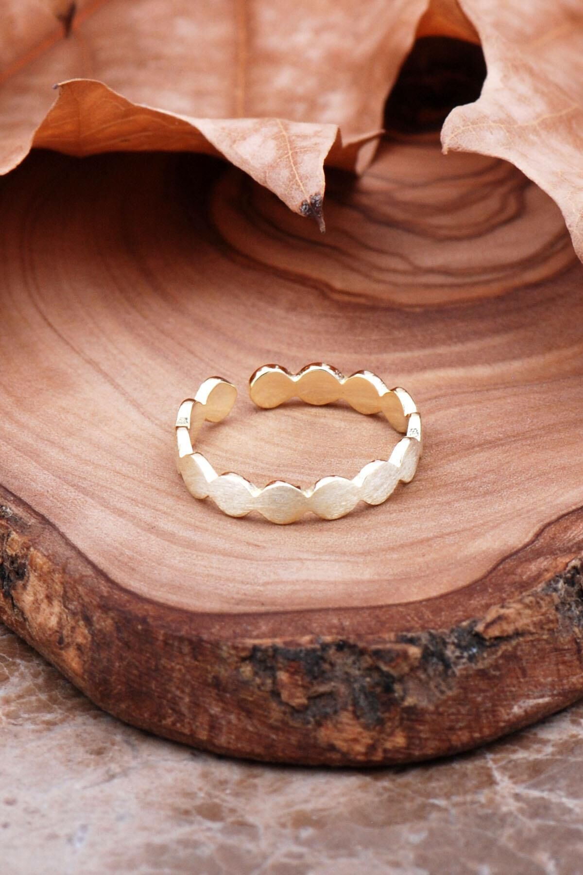 Altın Yaldızlı Tasarım Gümüş Yüzük 2931