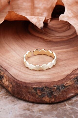 Altın Yaldızlı Tasarım Gümüş Yüzük 2931