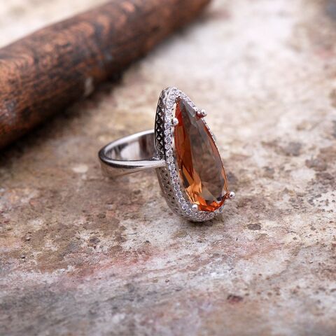 Renk Değiştiren Su Damlası Sultan Taşlı Gümüş Yüzük 1923