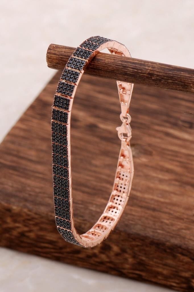 Rose Tasarım Su Yolu Gümüş Bileklik 3067