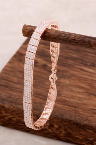 Rose Tasarım Su Yolu Gümüş Bileklik 3069