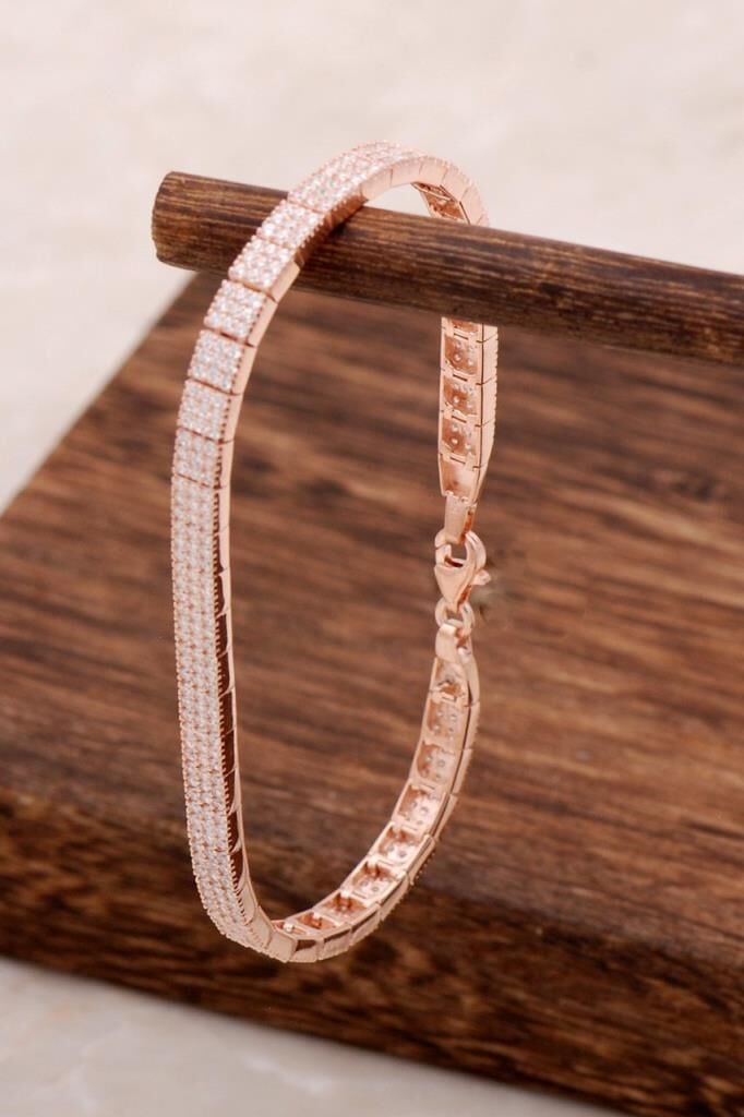 Rose Tasarım Su Yolu Gümüş Bileklik 3073