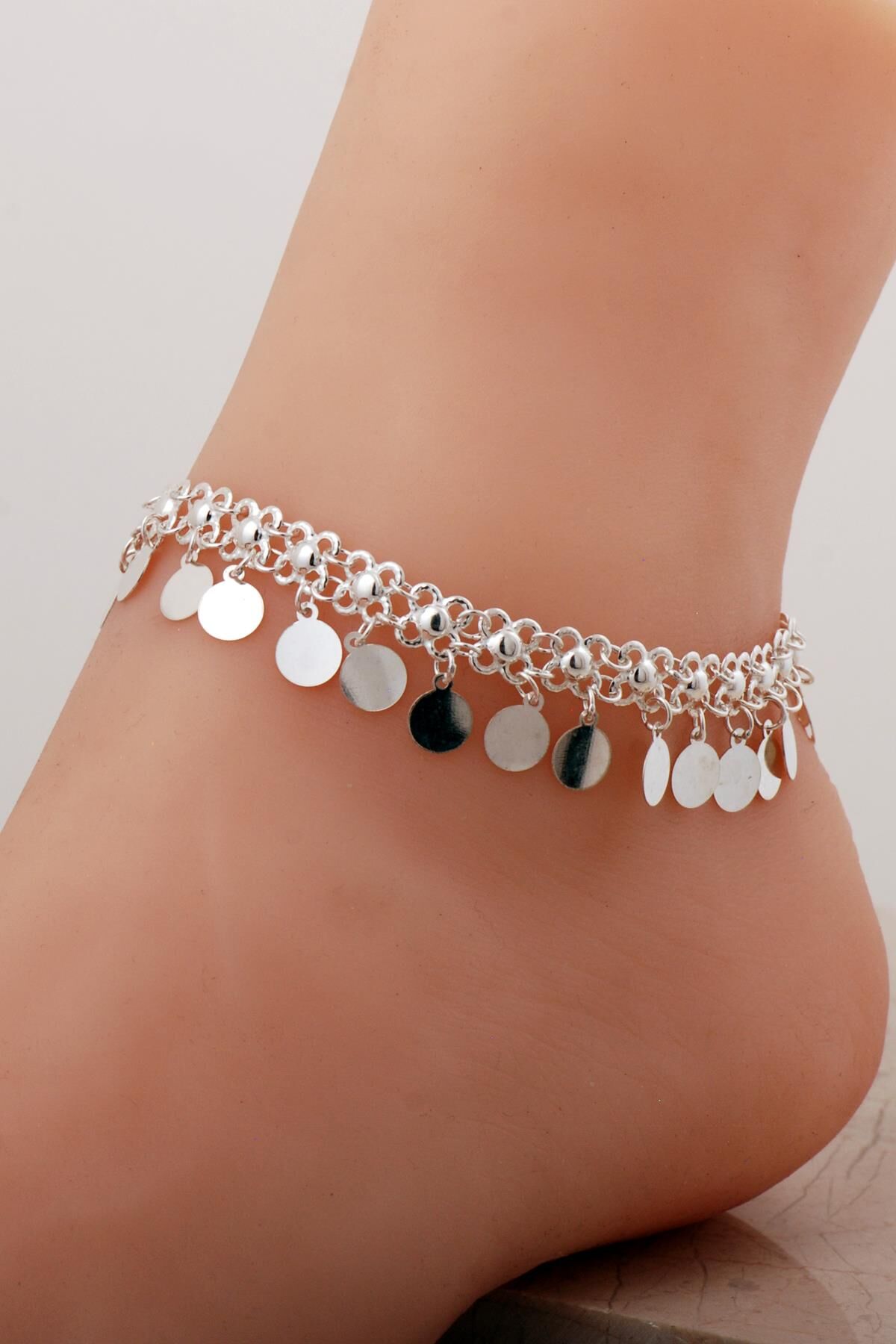 Akıtma Pullu Gümüş Halhal 372