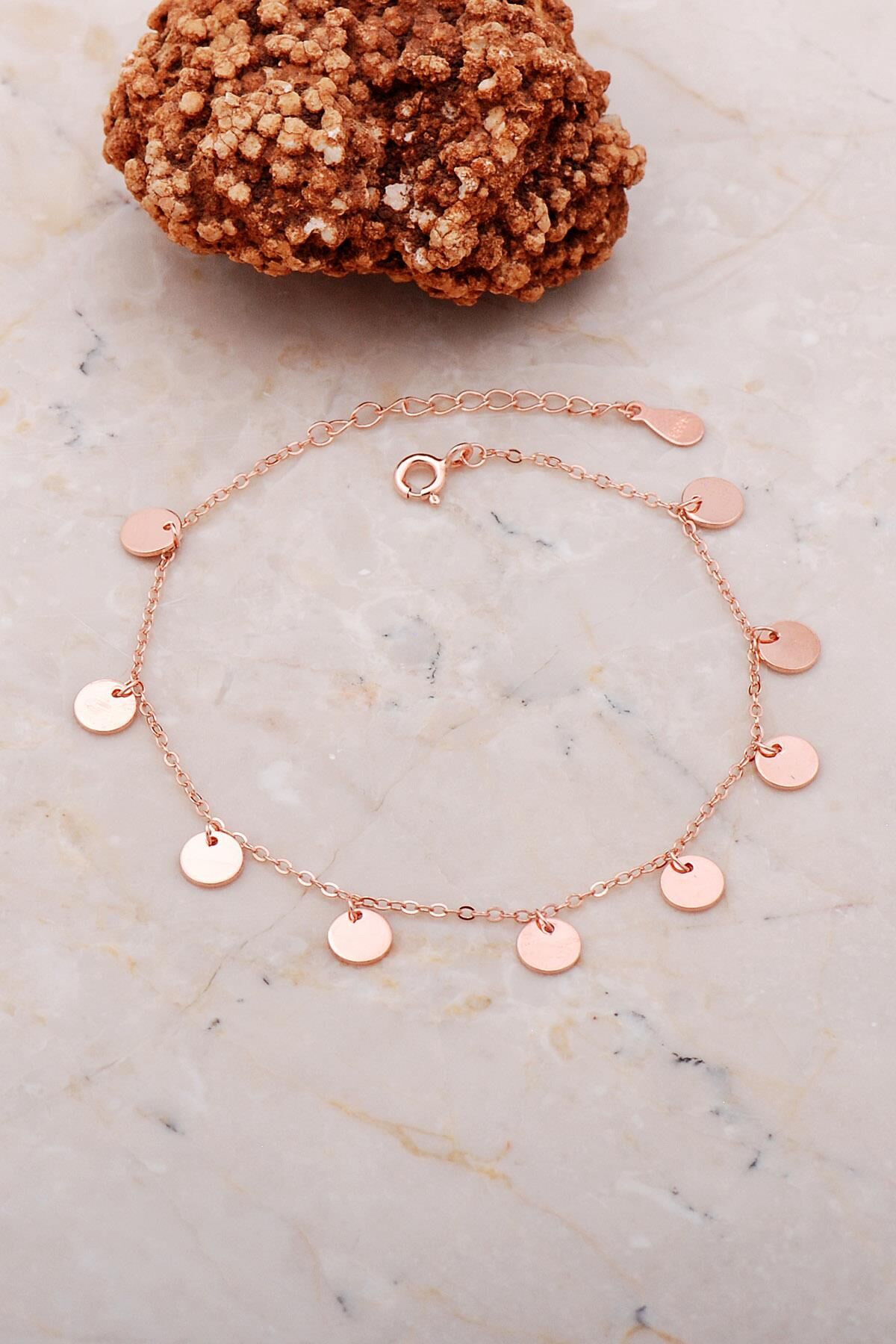 Pullu Rose Gümüş Bileklik 3736