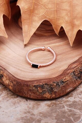 Baget Taşlı Tasarım Rose Gümüş Yüzük 2944