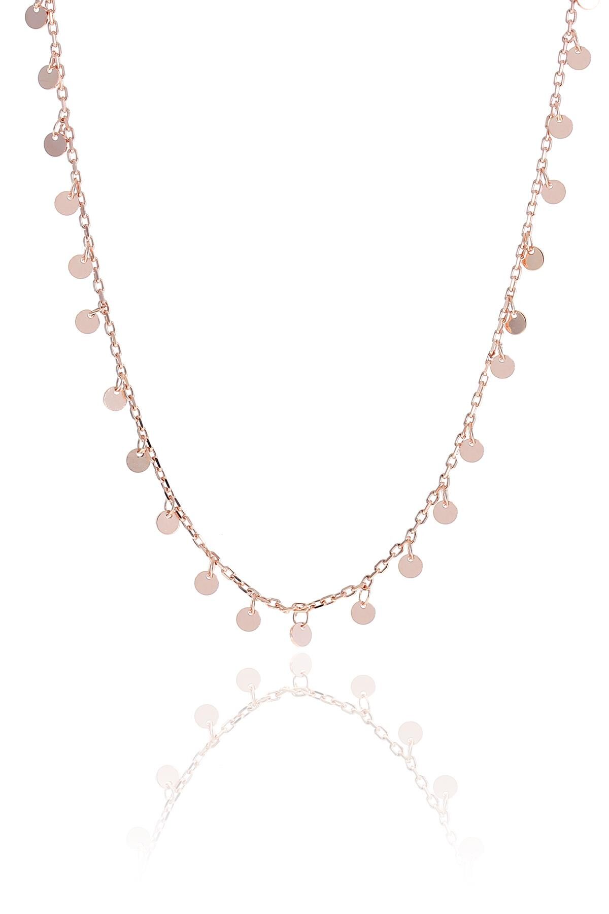 Rose Gümüş Pullu 40 Cm Choker Kolye 6940