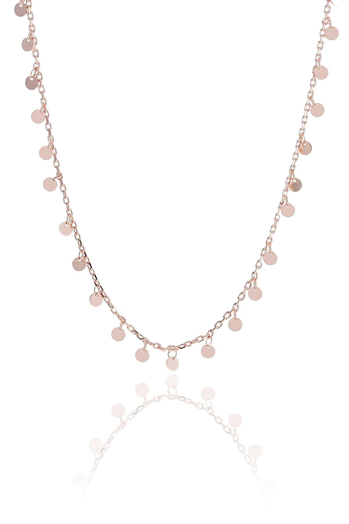 Rose Gümüş Pullu 40 Cm Choker Kolye 6940