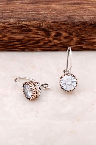 Kuvars Taşlı Elişi 925 Ayar Gümüş Tasarım Küpe 4238