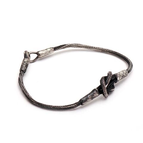 Kazaziye El Sarması Oksitlenmiş Gümüş Bileklik 198