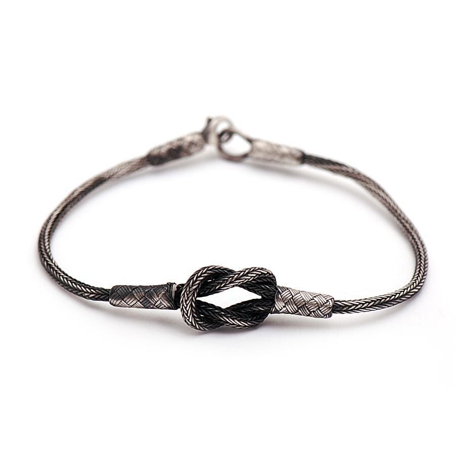 Kazaziye El Sarması Oksitlenmiş Gümüş Bileklik 198