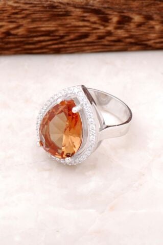 Sultan Taşlı Tasarım Gümüş Yüzük 1760