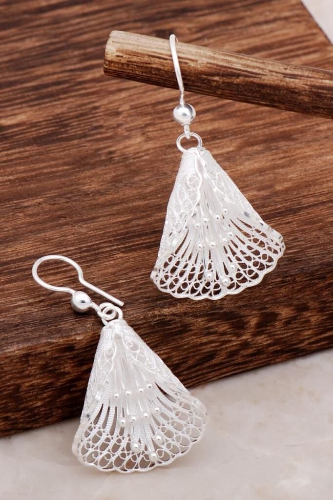 Gala Çiçeği Tasarım Telkari Gümüş Küpe 4600