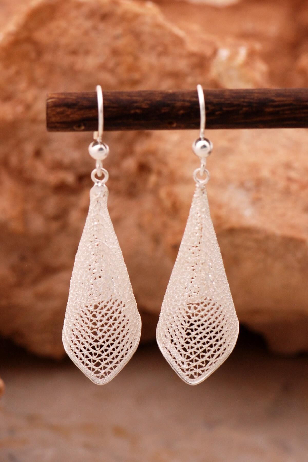 Telkari Tasarım Elişi Gümüş Küpe 4601