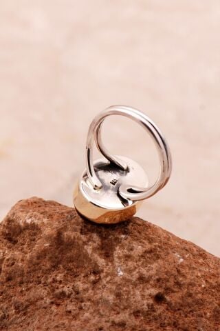 Zümrüt Taşlı Elişi Tasarım Gümüş Yüzük 3741