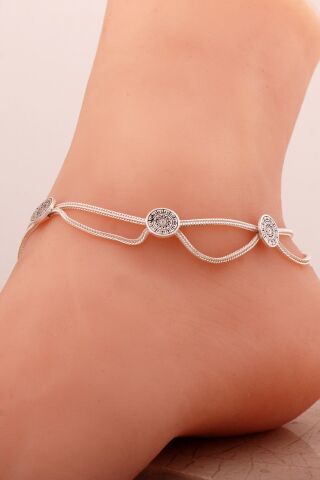 Anadolu Motifli Hasır Elişi Gümüş Halhal 389