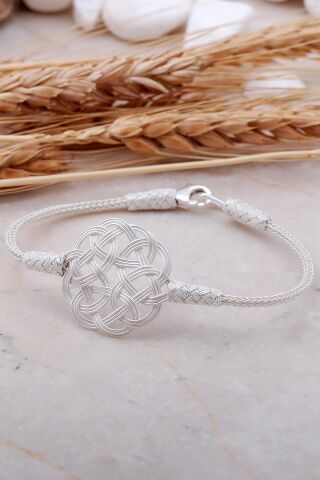 Aşk Düğümü Kazaziye El Sarması Gümüş Bileklik 205