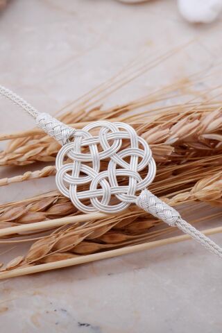 Aşk Düğümü Kazaziye El Sarması Gümüş Bileklik 205