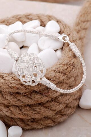 Aşk Düğümü Kazaziye El Sarması Gümüş Bileklik 205