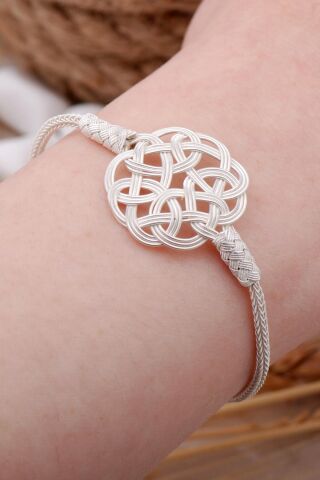 Aşk Düğümü Kazaziye El Sarması Gümüş Bileklik 205