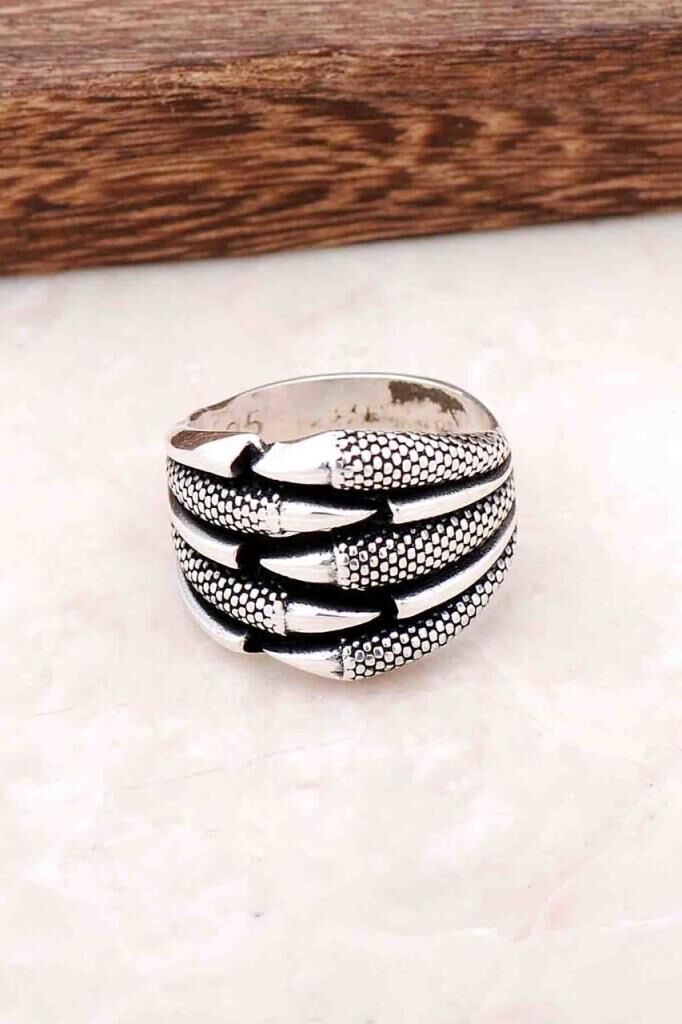 Kartal Pençeli Tasarım Gümüş Erkek Yüzük 714