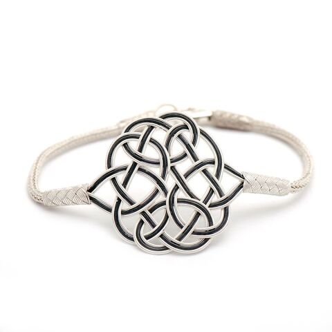 Aşk Düğümü İki Renk Kazaziye El Sarması Gümüş Bileklik 206