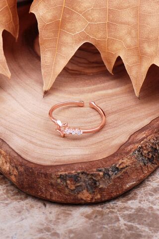 Rose Gümüş Kayan Yıldız Yüzük 2945