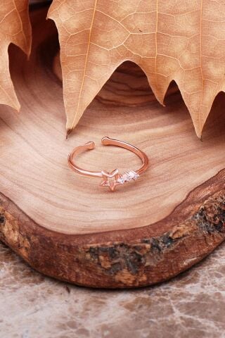 Rose Gümüş Kayan Yıldız Yüzük 2945